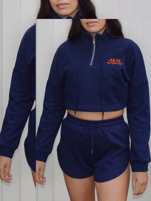 Embroidered Sweatshirt + Shorts Loungewear Set - SAZU